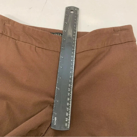 Talbots Pants 4P Brown Woman Classic Side Zip Ankle Cotton Blend Work  Casual‎ - Picture 10 of 11